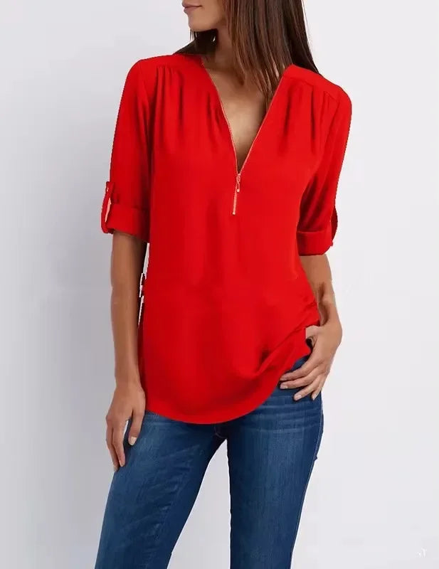 Sofie | Ronja – Elegant top med lynlås