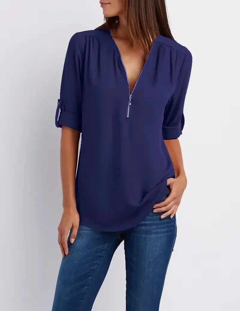 Sofie | Ronja – Elegant top med lynlås