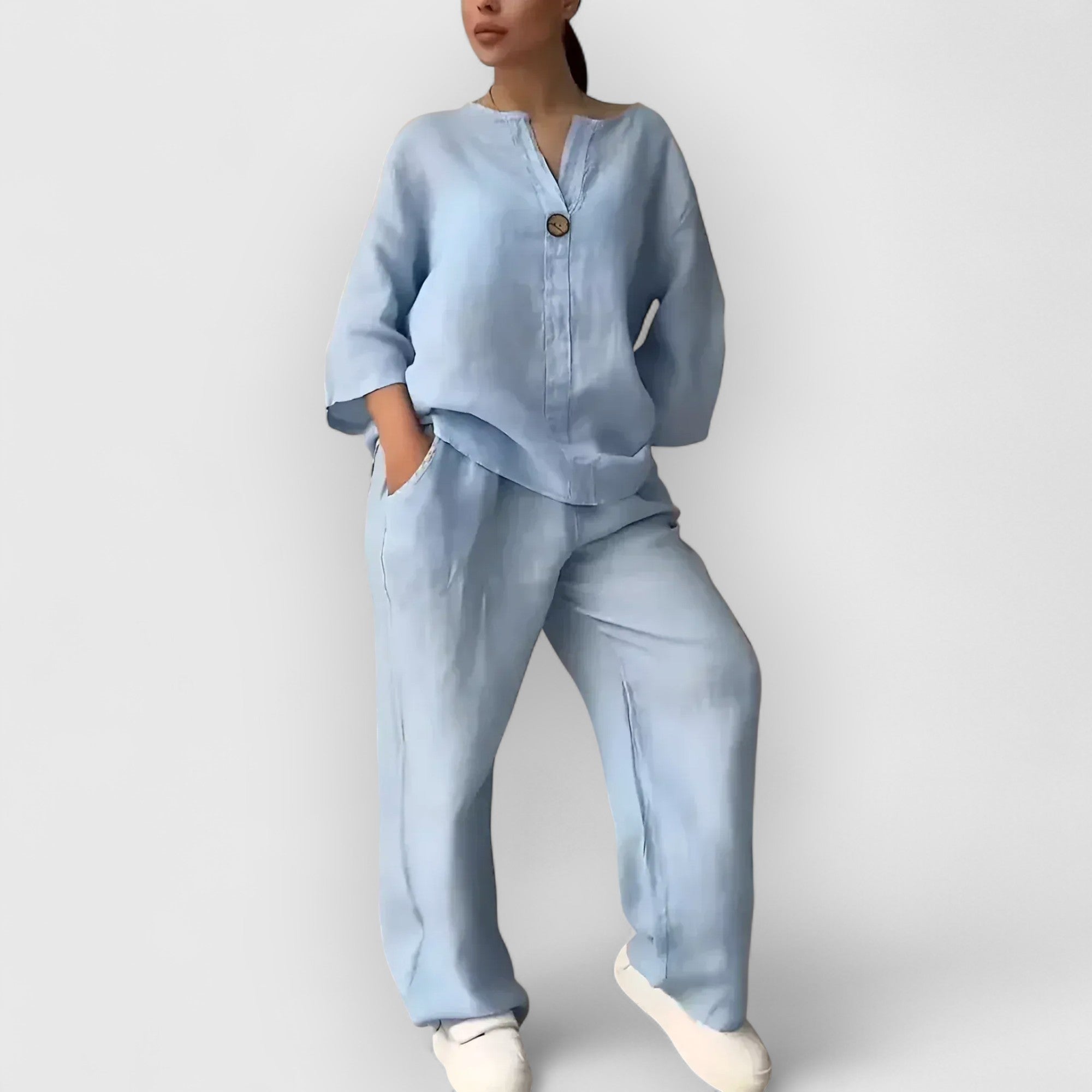 Sofie | Margherita – To-delt linned sæt i afslappet, elegant stil