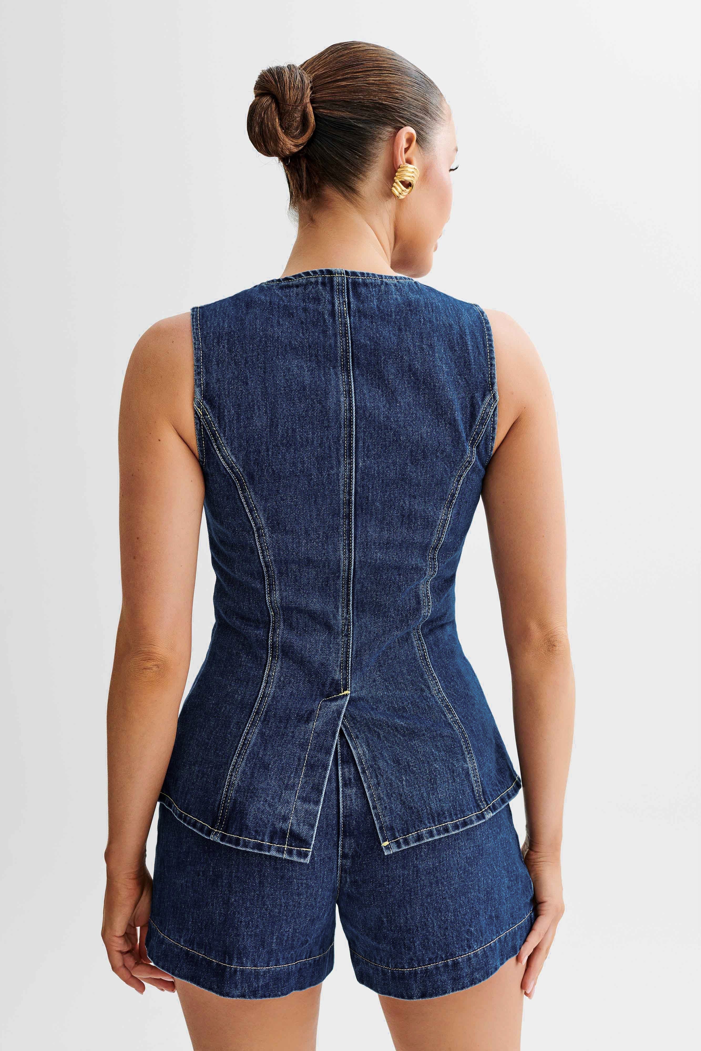 Sofie | Trendy denim sæt med knapper
