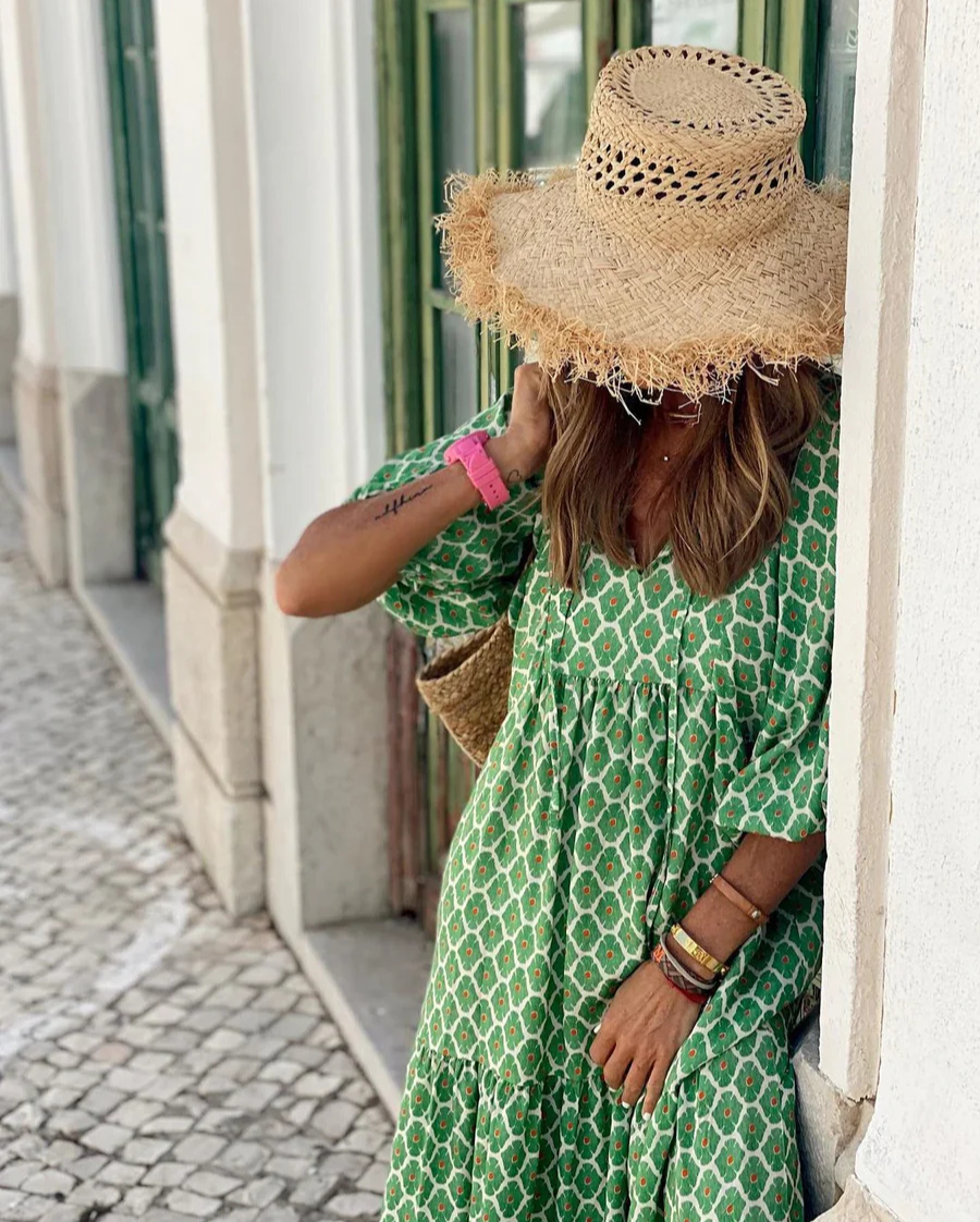 Elin | Maxi Kjole i Boho Bomuld