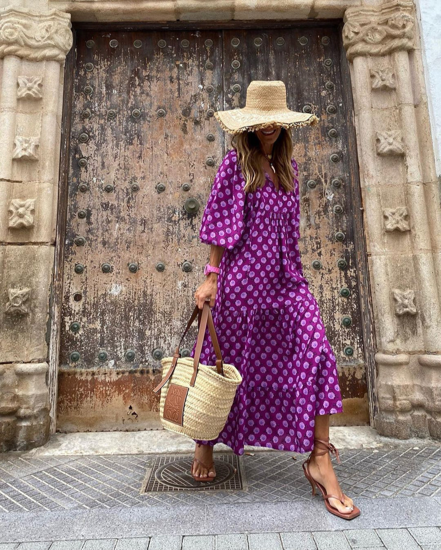 Elin | Maxi Kjole i Boho Bomuld