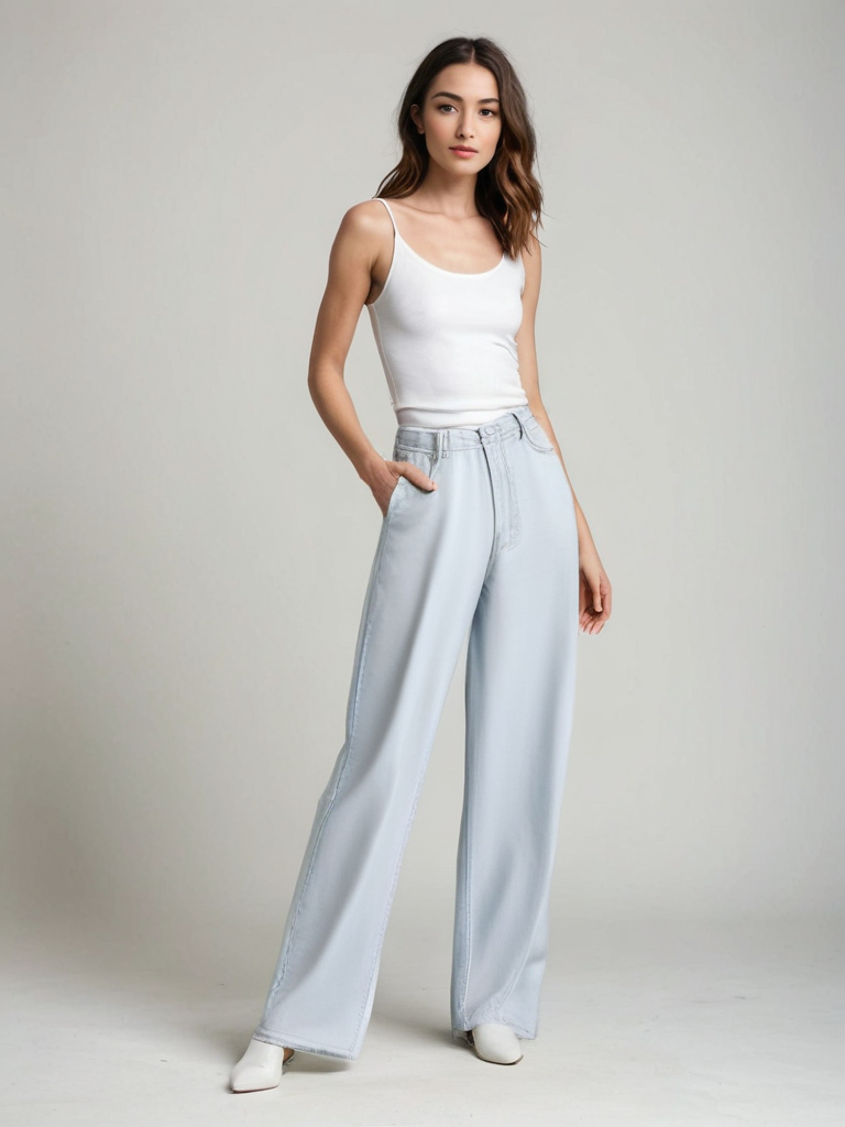 Sofie | Udsvingende Jeans Blå Gletsjer