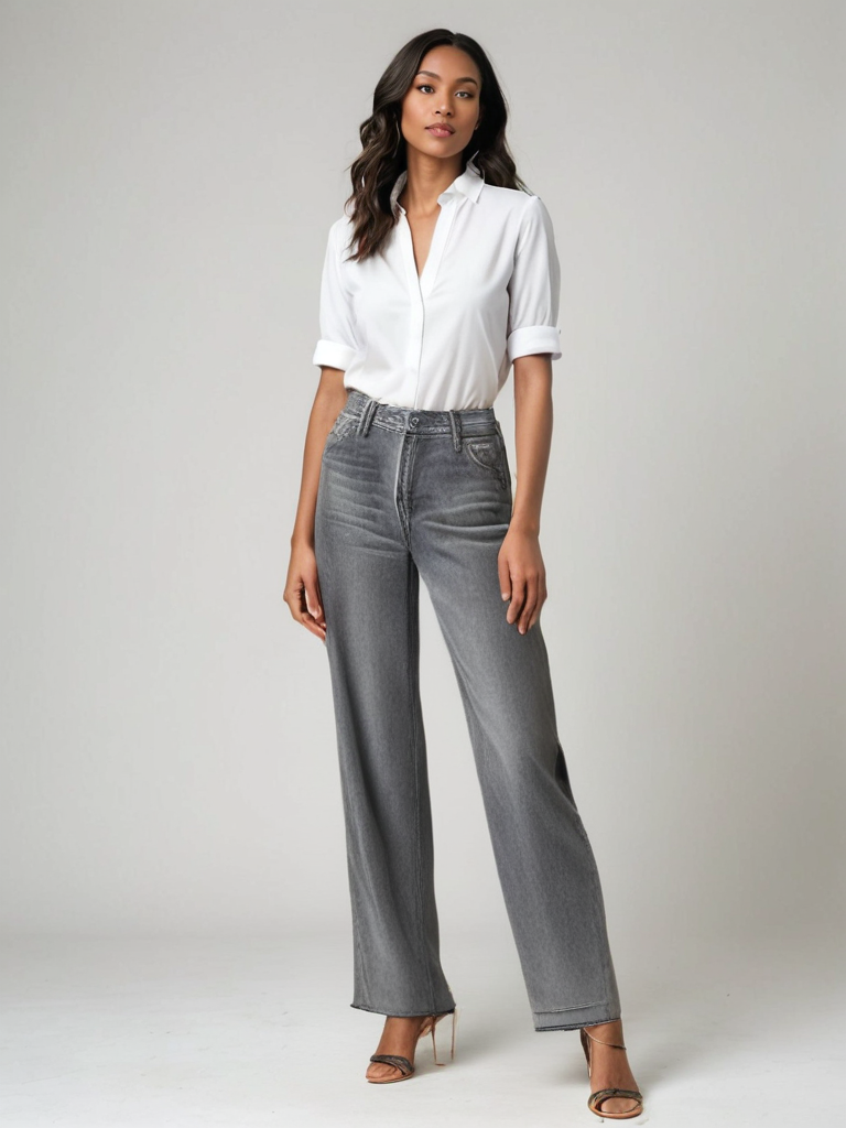 Sofie | Grå Udstillet Jeans