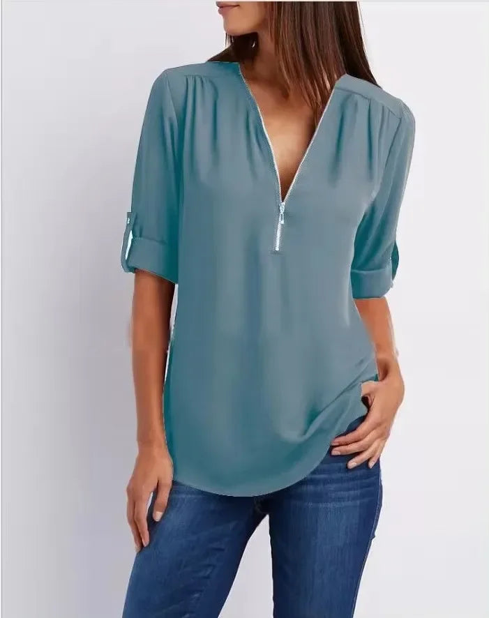 Sofie | Ronja – Elegant top med lynlås