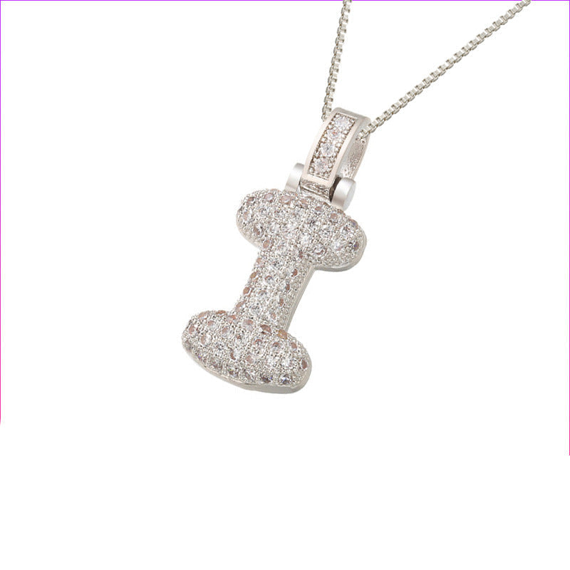 Pave Bubble Halskæde med Initial | 18k Guld