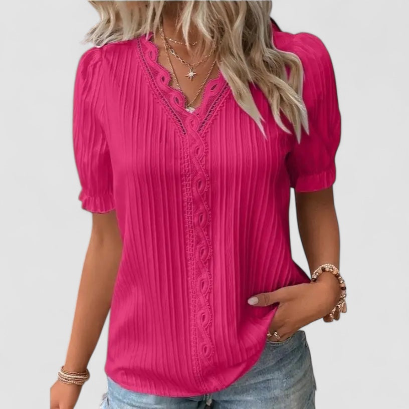 Sofie | Mira – Feminin top med spidsdetaljer